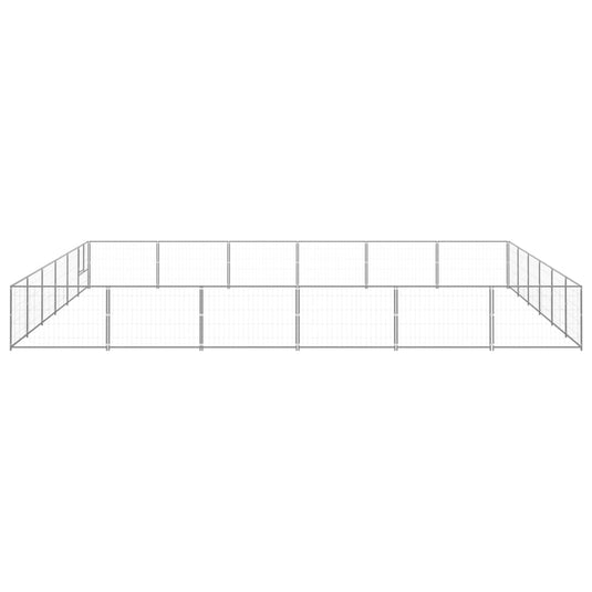 VidaXL Hondenkennel 36 m² staal zilverkleurig