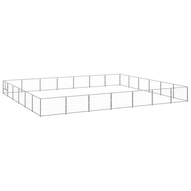 Load image into Gallery viewer, VidaXL Hondenkennel 42 m² staal zilverkleurig
