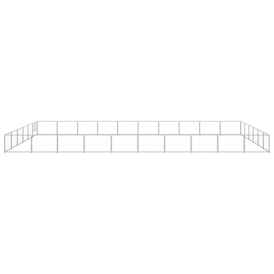 VidaXL Hondenkennel 60 m² staal zilverkleurig