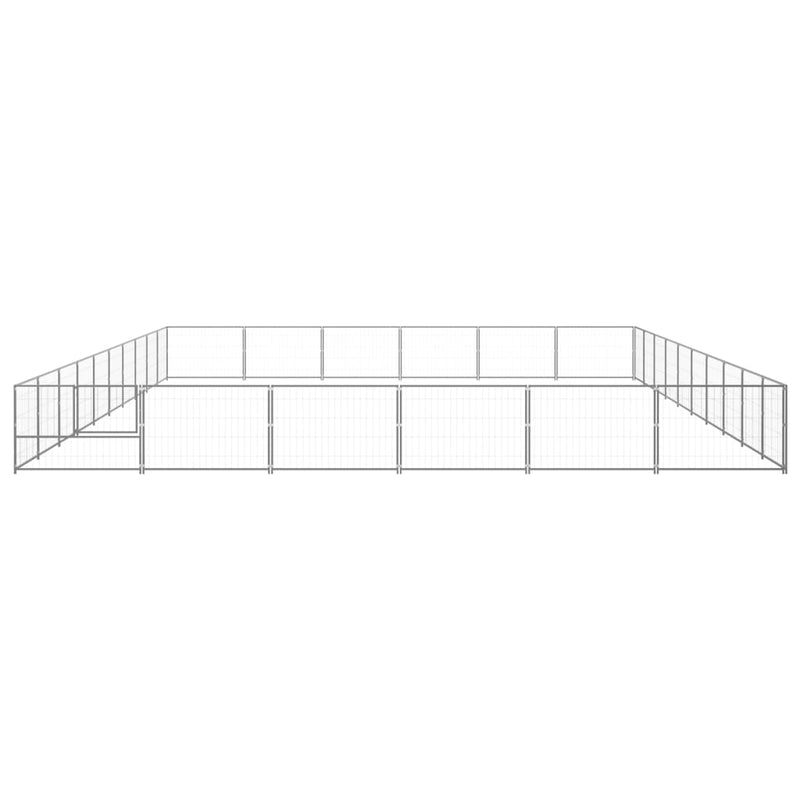 Load image into Gallery viewer, VidaXL Hondenkennel 60 m² staal zilverkleurig
