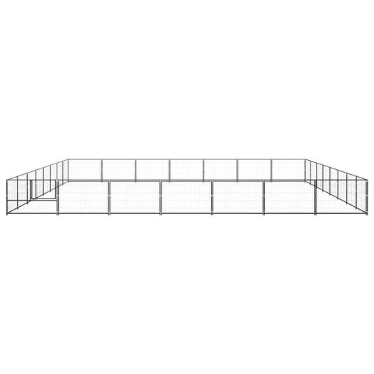 VidaXL Hondenkennel 56 m² staal zwart