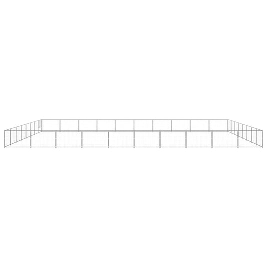 VidaXL Hondenkennel 80 m² staal zilverkleurig