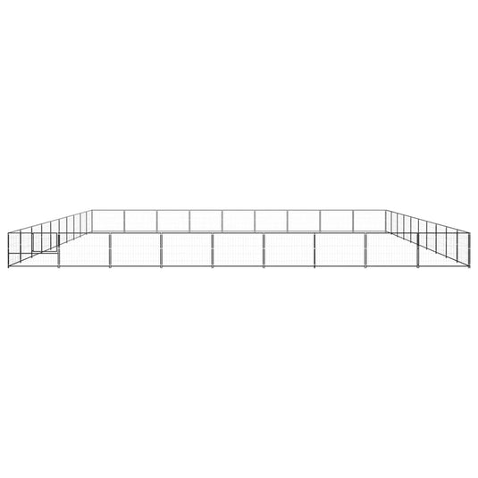 VidaXL Hondenkennel 90 m² staal zwart