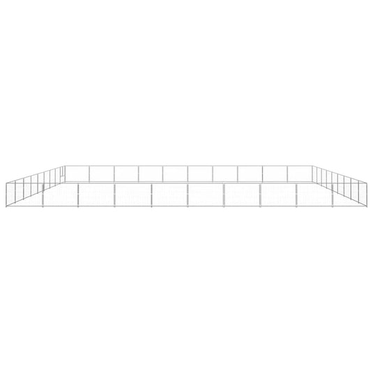 VidaXL Hondenkennel 90 m² staal zilverkleurig