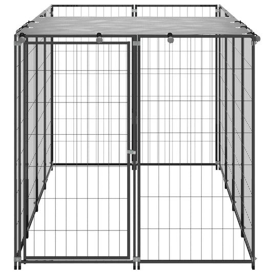 Vidaxl hondenkennel 2,42 m² staal zwart
