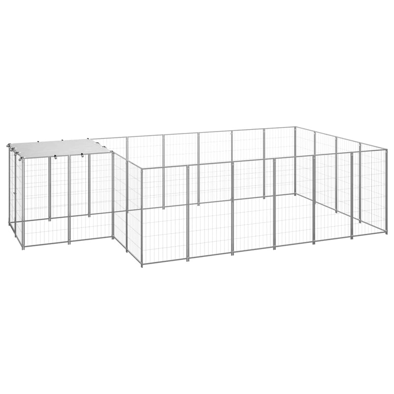 Load image into Gallery viewer, VidaXL Hondenkennel 8,47 m² staal zilverkleurig
