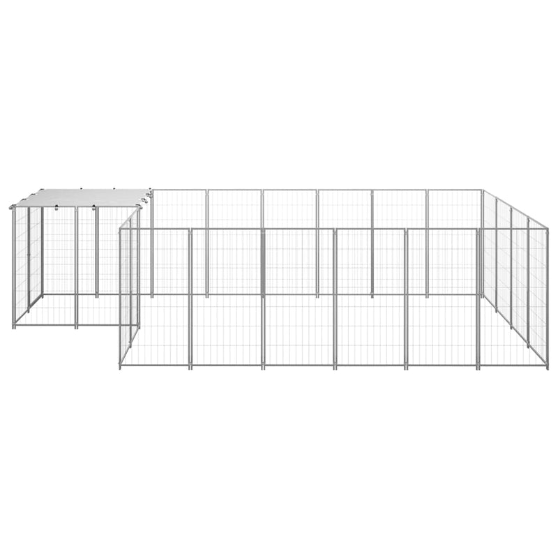 Load image into Gallery viewer, VidaXL Hondenkennel 8,47 m² staal zilverkleurig
