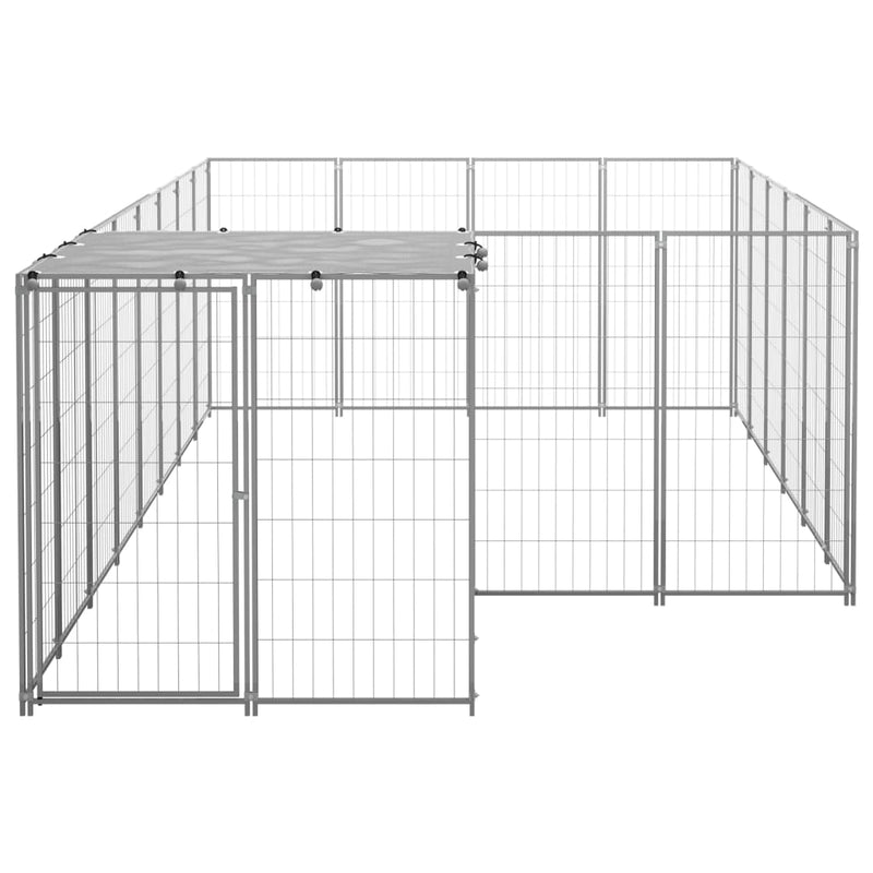 Load image into Gallery viewer, VidaXL Hondenkennel 8,47 m² staal zilverkleurig
