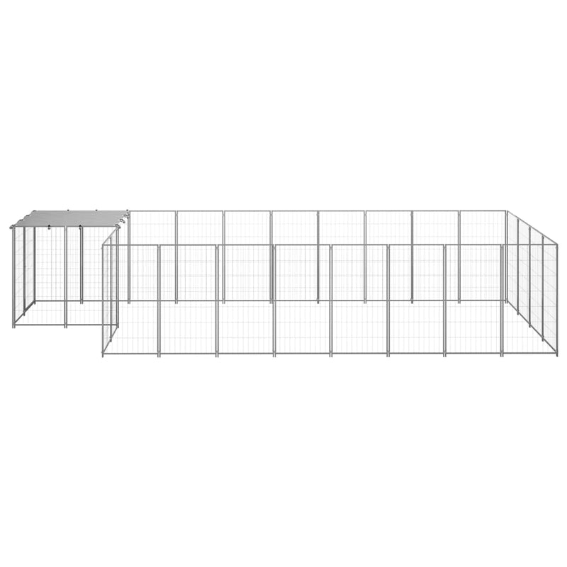 Load image into Gallery viewer, VidaXL Hondenkennel 10,89 m² staal zilverkleurig
