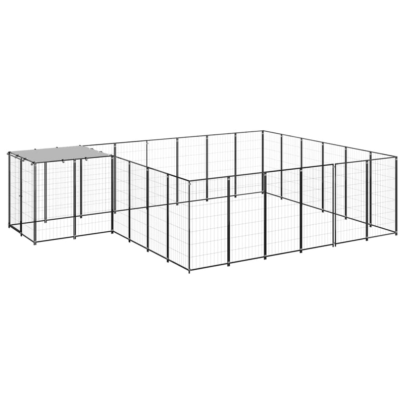 Load image into Gallery viewer, VidaXL Hondenkennel 12,1 m² staal zwart
