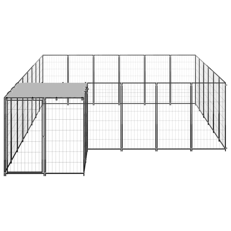 Load image into Gallery viewer, VidaXL Hondenkennel 12,1 m² staal zwart
