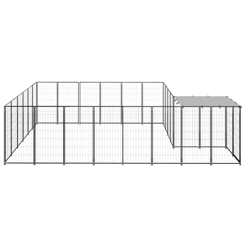 Load image into Gallery viewer, VidaXL Hondenkennel 12,1 m² staal zwart
