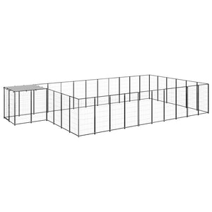 VidaXL Hondenkennel 19,36 m² staal zwart