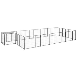 VidaXL Hondenkennel 22,99 m² staal zwart