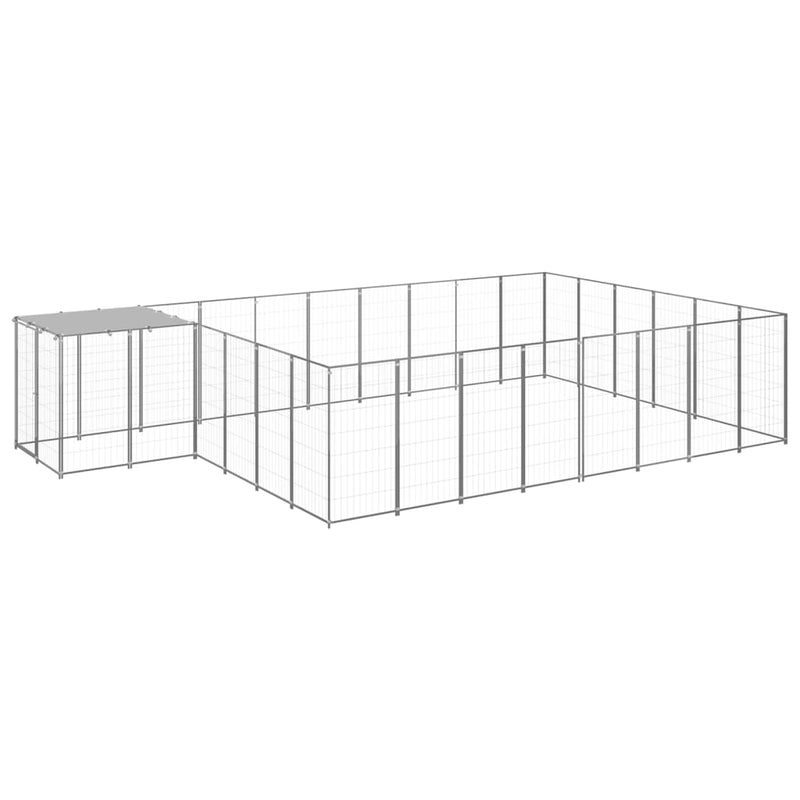 Load image into Gallery viewer, VidaXL Hondenkennel 15,73 m² staal zilverkleurig
