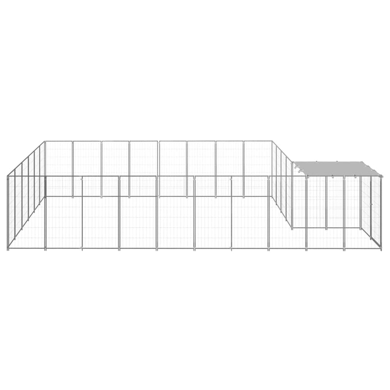 Load image into Gallery viewer, VidaXL Hondenkennel 15,73 m² staal zilverkleurig
