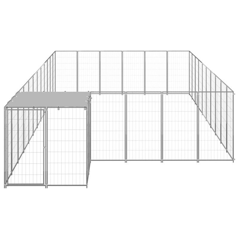 Load image into Gallery viewer, VidaXL Hondenkennel 19,36 m² staal zilverkleurig
