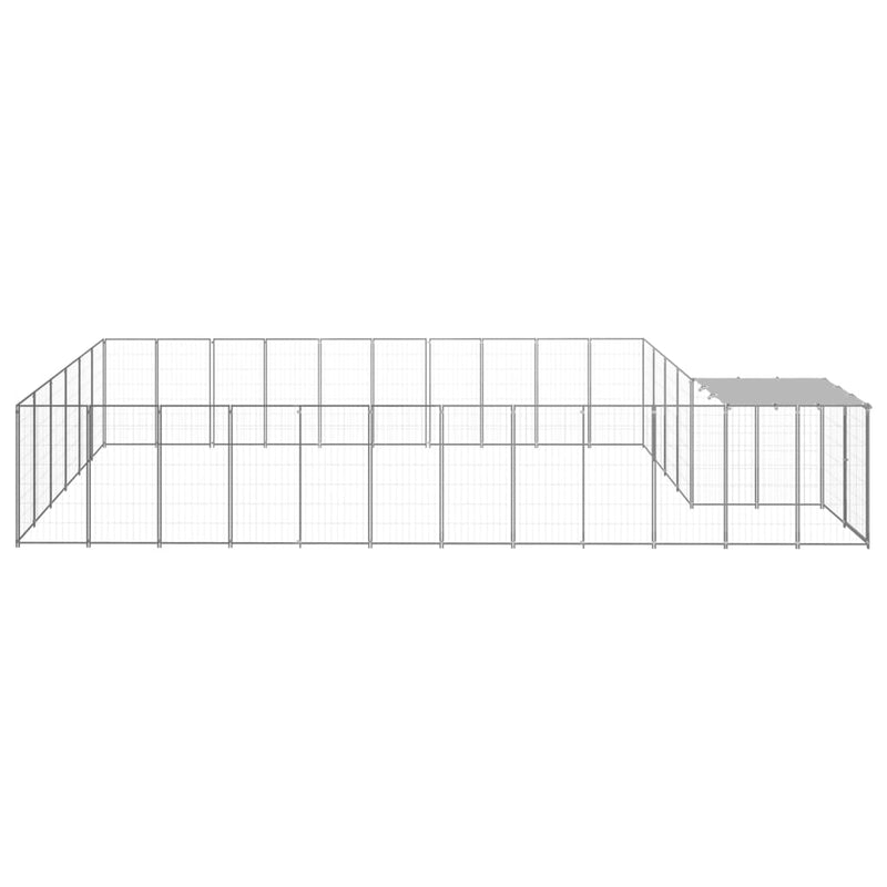 Load image into Gallery viewer, VidaXL Hondenkennel 19,36 m² staal zilverkleurig
