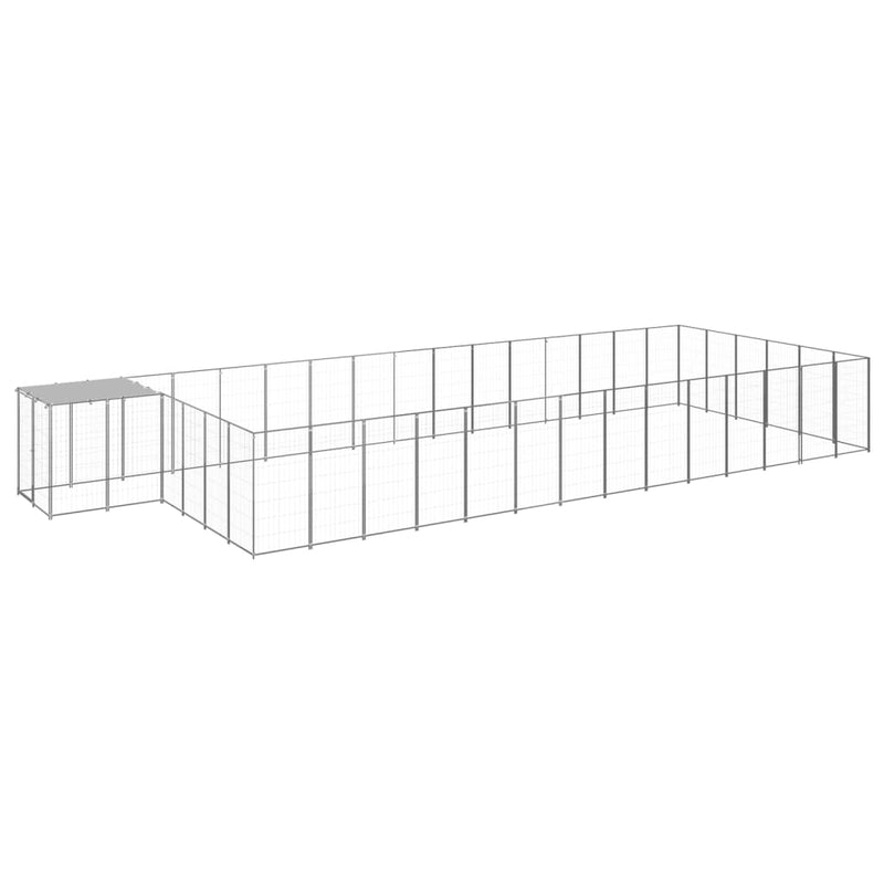 Load image into Gallery viewer, VidaXL Hondenkennel 26,62 m² staal zilverkleurig
