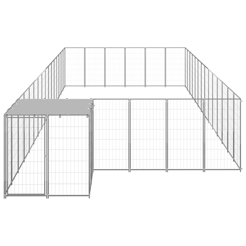 Load image into Gallery viewer, VidaXL Hondenkennel 26,62 m² staal zilverkleurig
