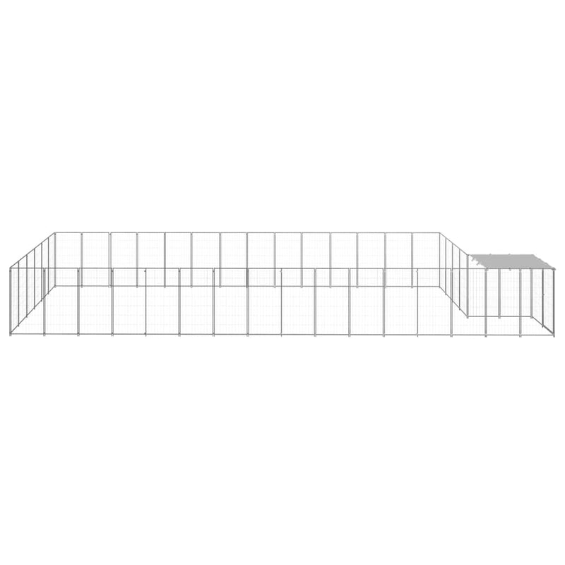 Load image into Gallery viewer, VidaXL Hondenkennel 26,62 m² staal zilverkleurig

