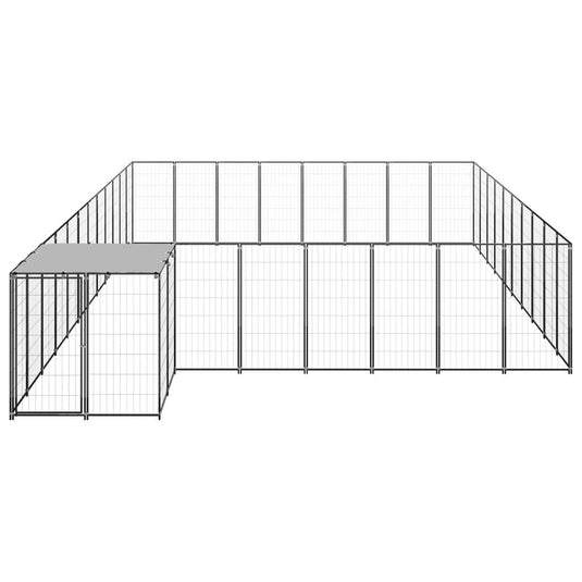 VidaXL Hondenkennel 25,41 m² staal zwart