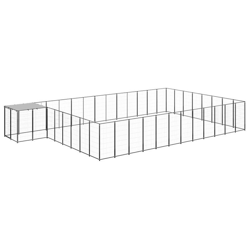 Load image into Gallery viewer, VidaXL Hondenkennel 30,25 m² staal zwart
