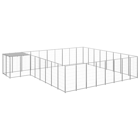VidaXL Hondenkennel 20,57 m² staal zilverkleurig