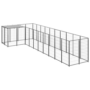 VidaXL Hondenkennel 7,26 m² staal zwart