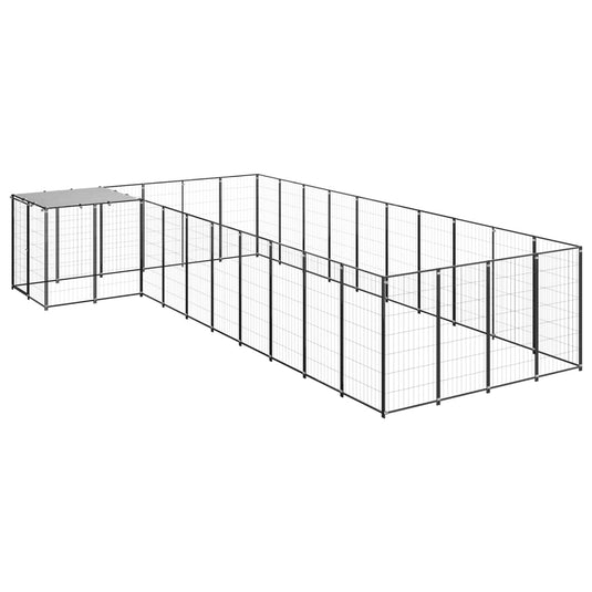 VidaXL Hondenkennel 13,31 m² staal zwart