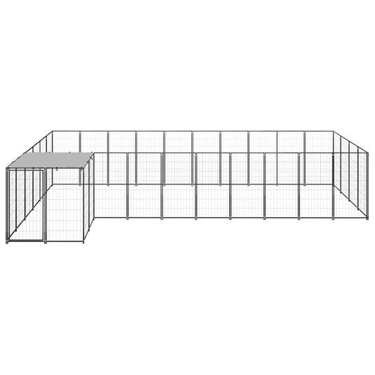 VidaXL Hondenkennel 13,31 m² staal zwart