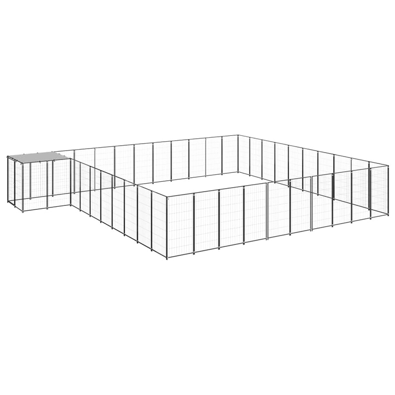 Load image into Gallery viewer, VidaXL Hondenkennel 31,46 m² staal zwart
