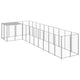 VidaXL Hondenkennel 7,26 m² staal zilverkleurig