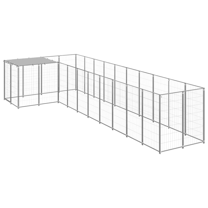 Load image into Gallery viewer, VidaXL Hondenkennel 7,26 m² staal zilverkleurig
