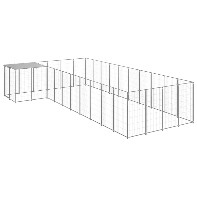 Load image into Gallery viewer, VidaXL Hondenkennel 13,31 m² staal zilverkleurig
