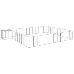 VidaXL Hondenkennel 37,51 m² staal zilverkleurig