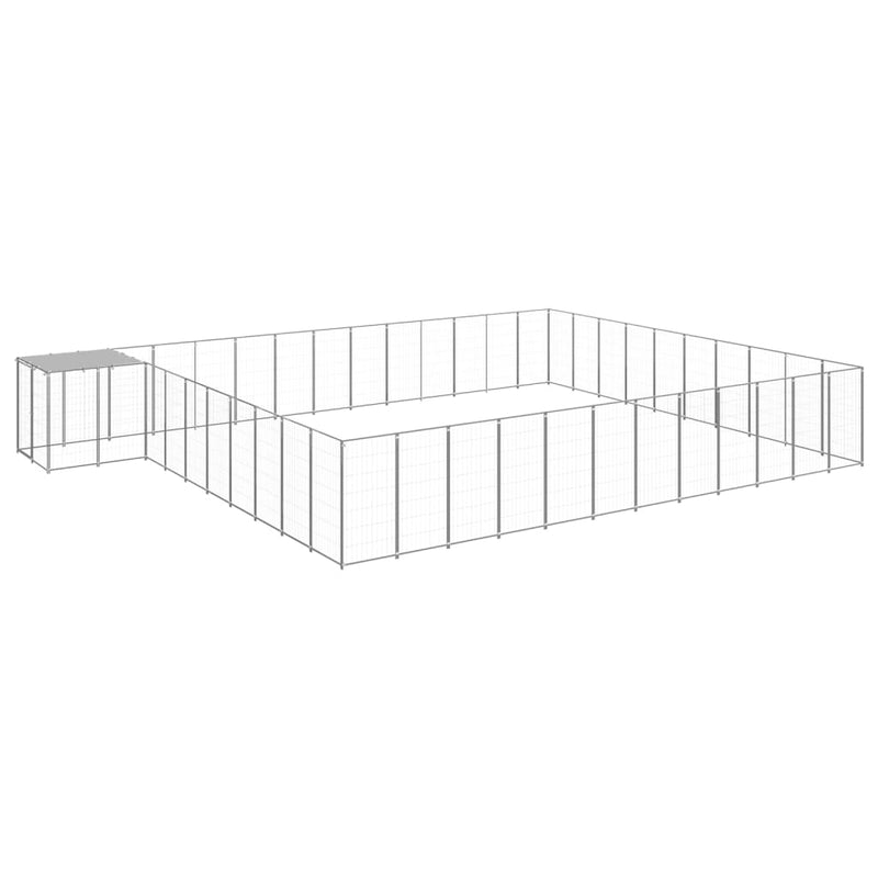 Load image into Gallery viewer, VidaXL Hondenkennel 37,51 m² staal zilverkleurig
