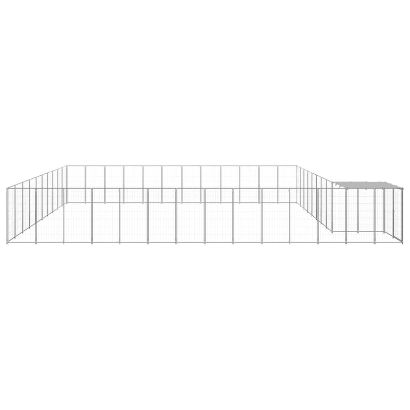 Load image into Gallery viewer, VidaXL Hondenkennel 37,51 m² staal zilverkleurig
