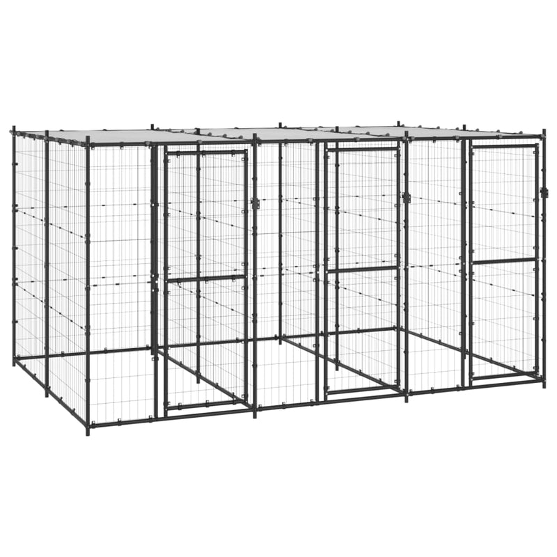 Load image into Gallery viewer, VidaXL Hondenkennel met dak 7,26 m² staal
