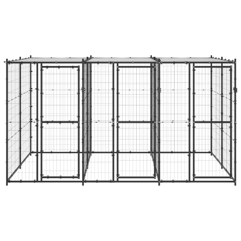 Load image into Gallery viewer, VidaXL Hondenkennel met dak 7,26 m² staal
