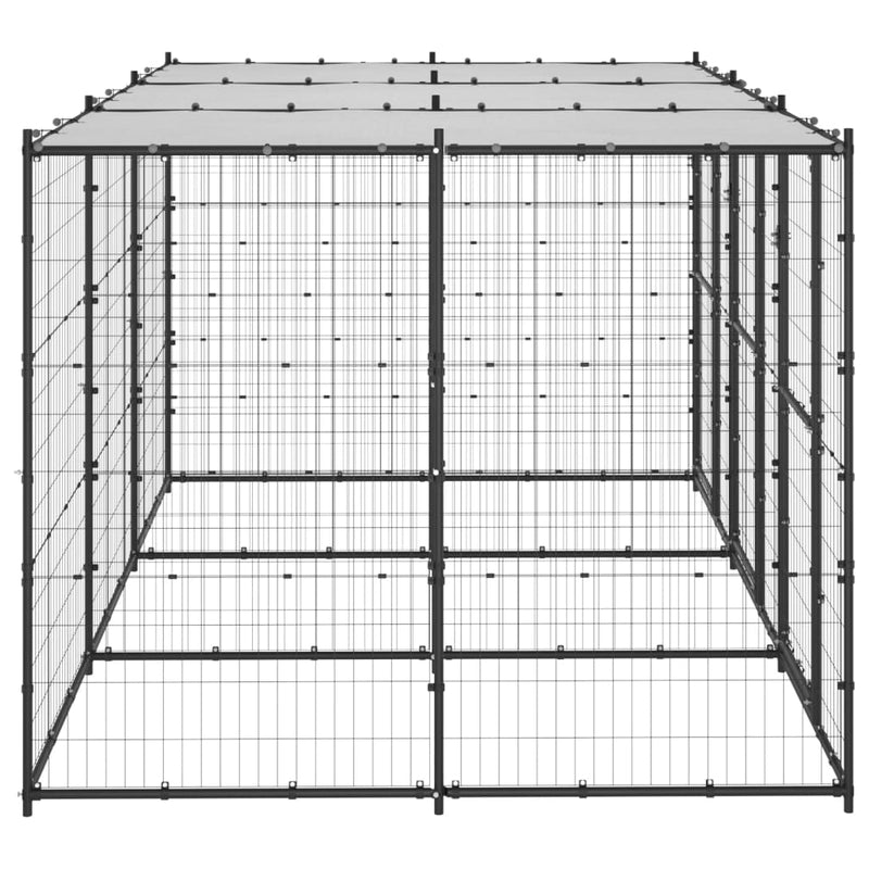 Load image into Gallery viewer, VidaXL Hondenkennel met dak 7,26 m² staal
