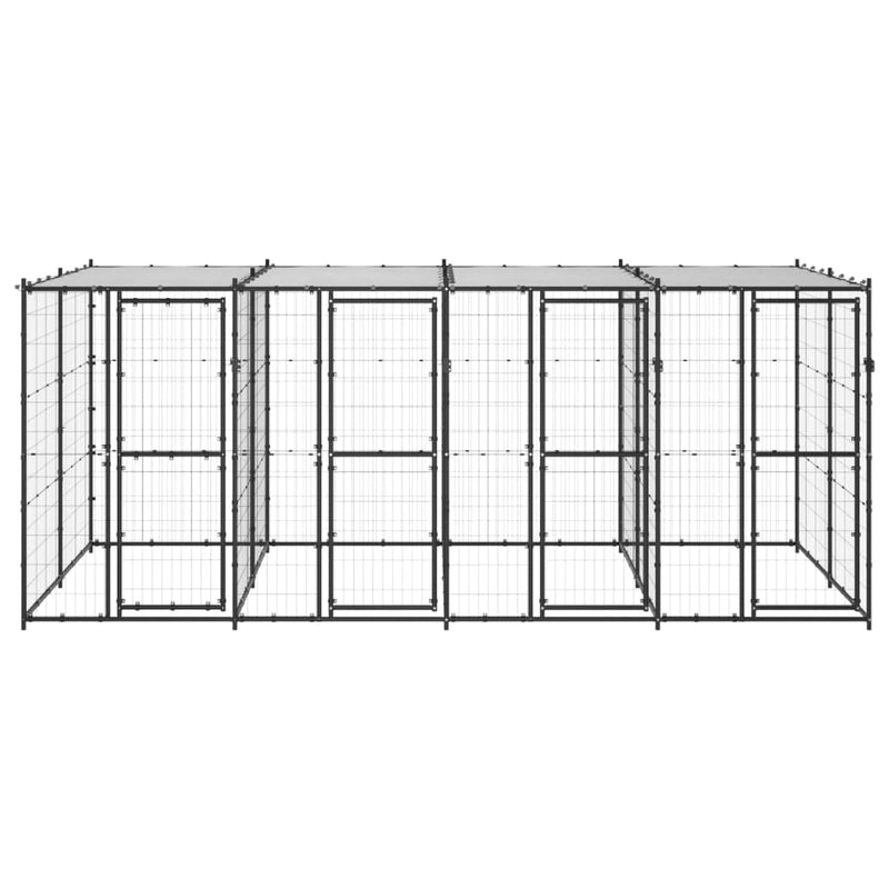 Load image into Gallery viewer, VidaXL Hondenkennel met dak 9,68 m² staal
