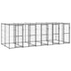 VidaXL Hondenkennel met dak 12,1 m² staal