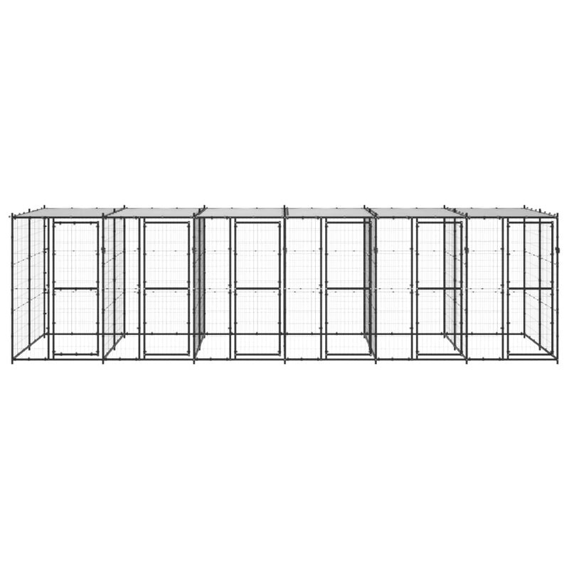 Load image into Gallery viewer, VidaXL Hondenkennel met dak 14,52 m² staal
