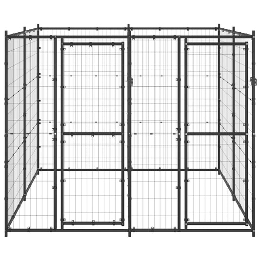 VidaXL Hondenkennel 4,84 m² staal