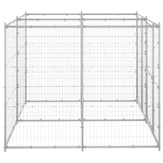 VidaXL Hondenkennel 4,84 m² gegalvaniseerd staal