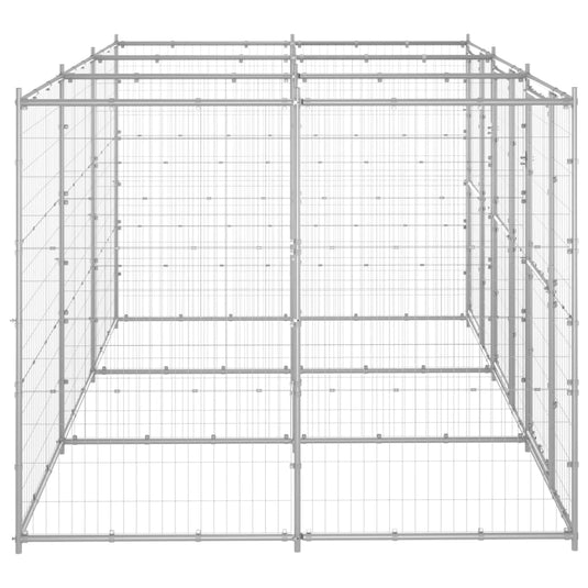 VidaXL Hondenkennel 7,26 m² gegalvaniseerd staal