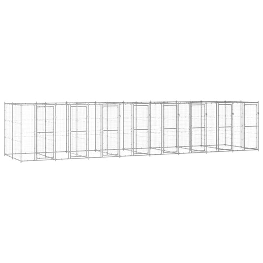 VidaXL Hondenkennel 19,36 m² gegalvaniseerd staal