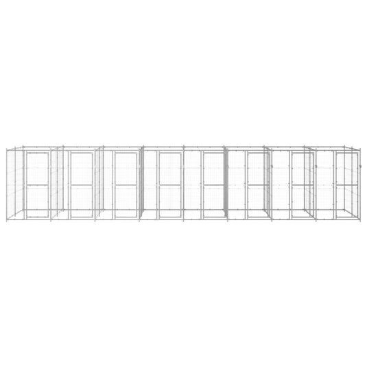 VidaXL Hondenkennel 19,36 m² gegalvaniseerd staal