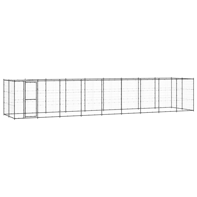 Load image into Gallery viewer, VidaXL Hondenkennel met dak 21,78 m² staal
